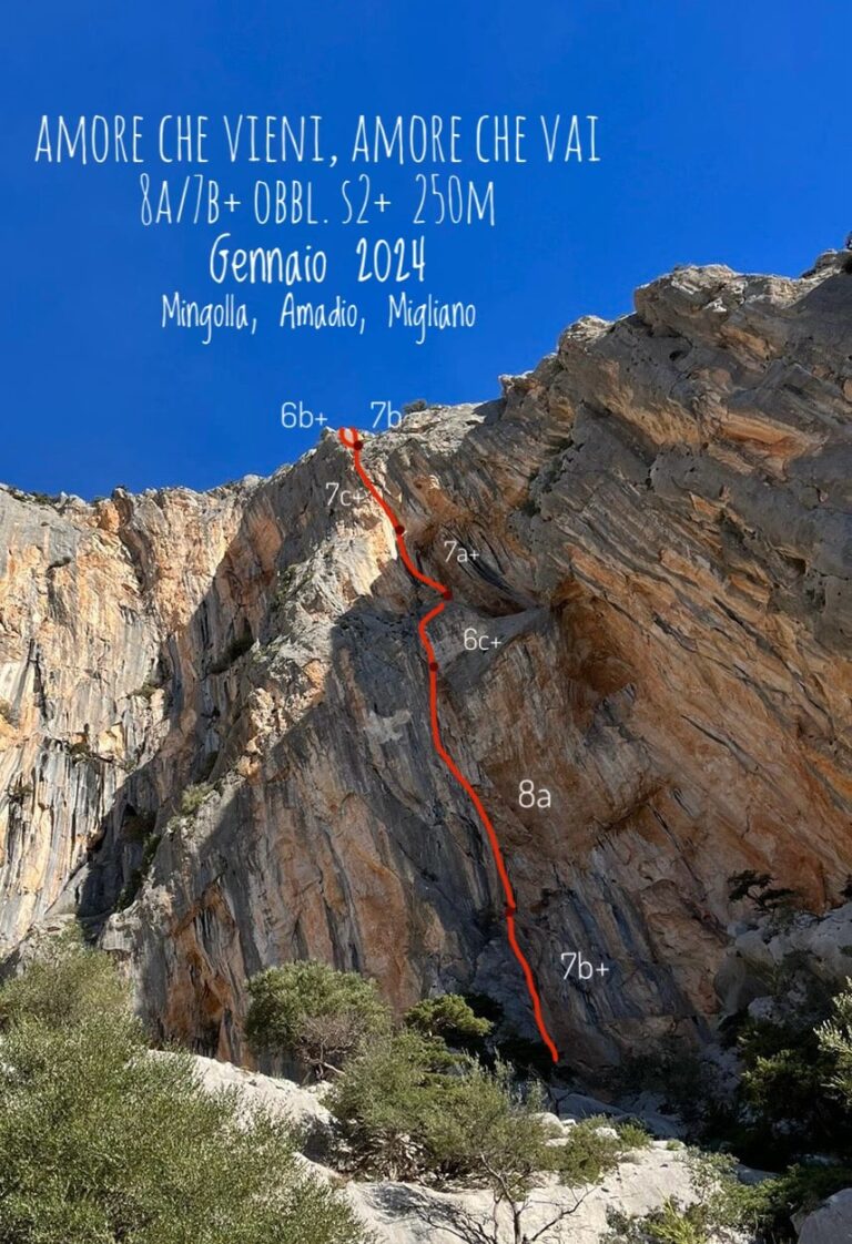 Nuova via arrampicata su roccia in Sardegna