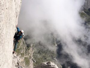 Arrampicata su roccia sulle dolomiti